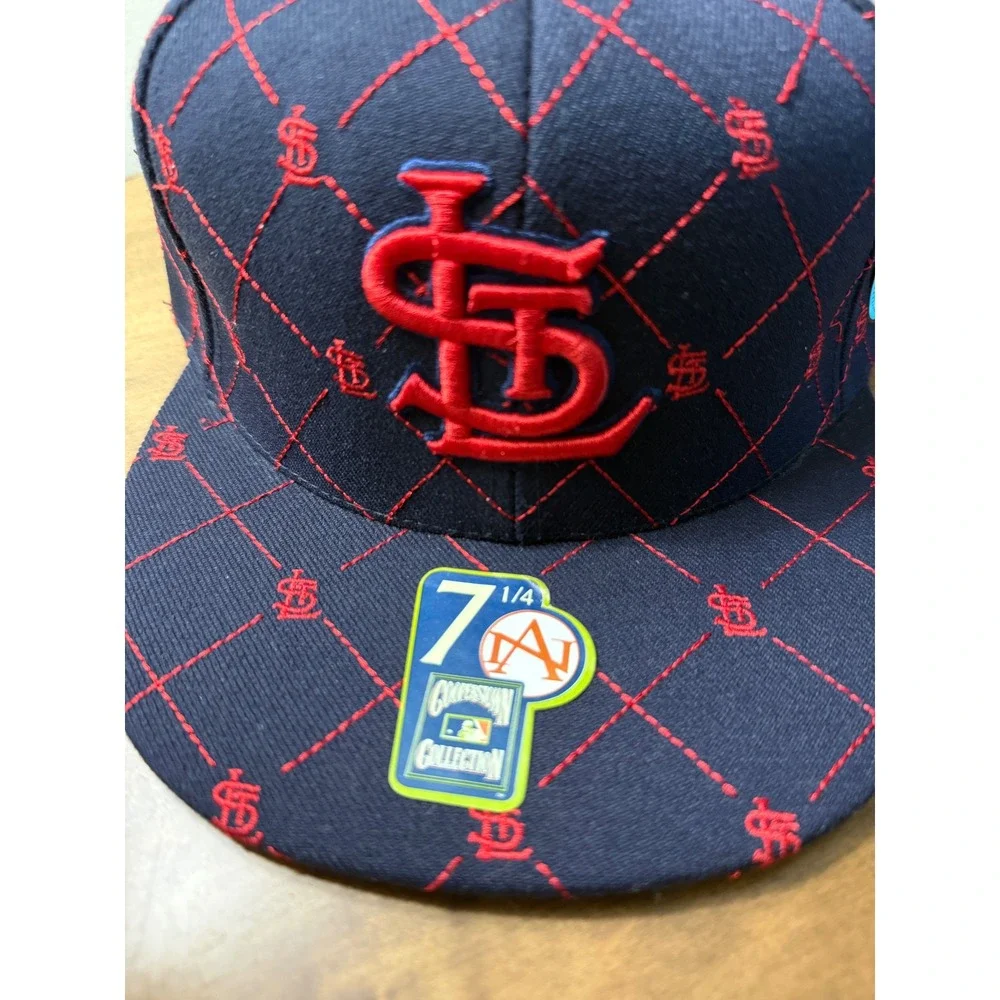 St Louis Cardinals Hat Mens 7 1/4 Navy Quilted‎ Fitted MLB American Needle AOP